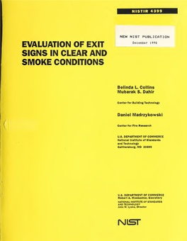 Evaluation of Exit Signs in Clear and Smoke Conditions