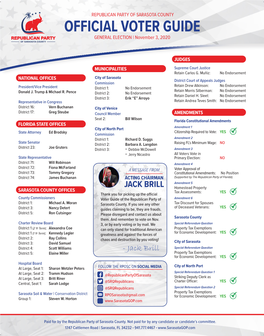 Sarasota Voter Guide 2020