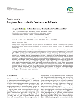Review Article Biosphere Reserves in the Southwest of Ethiopia