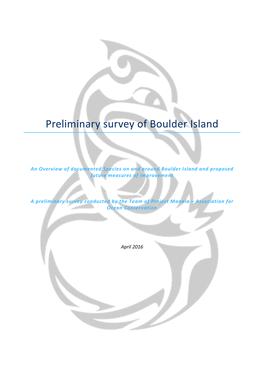 Preliminary Survey of Boulder Island