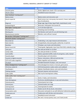 LOT Master List