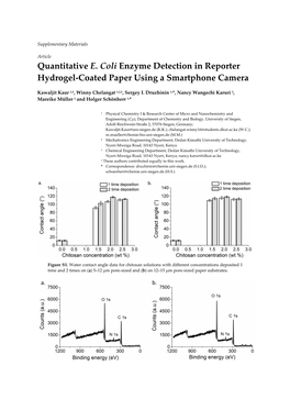 Quantitative E. Coli Enzyme Detection in Reporter Hydrogel-Coated Paper