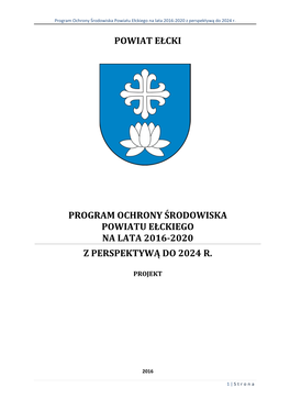 Powiat Ełcki Program Ochrony Środowiska Powiatu Ełckiego Na