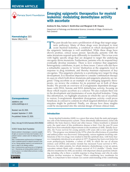 Emerging Epigenetic Therapeutics for Myeloid Leukemia: Modulating