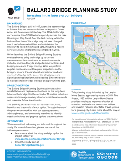 Ballard Bridge Spring Factsheet