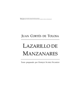 Lazarillo De Manzanares