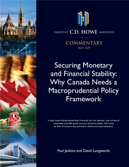 Why Canada Needs a Macroprudential Policy Framework