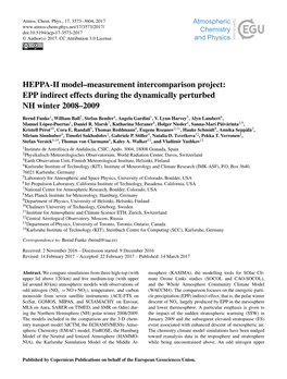 HEPPA-II Model–Measurement Intercomparison Project: EPP Indirect Effects During the Dynamically Perturbed NH Winter 2008–2009