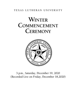 Winter Commencement Ceremony