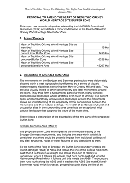 Heart of Neolithic Orkney World Heritage Site, Buffer Zone Modification Proposal