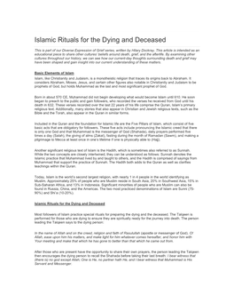 Islamic Rituals for the Dying and Deceased