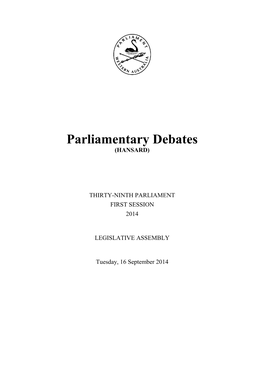 Parliamentary Debates (HANSARD)