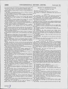 Congressional Record- House. January 19; ·