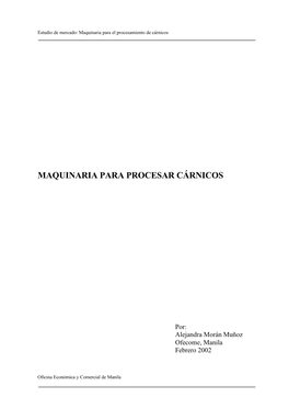 Maquinaria Para Procesar Cárnicos