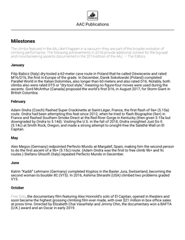 Milestones the Climbs Featured in the AAJ Don’T Happen in a Vacuum—They Are Part of the Broader Evolution of Climbing Performance