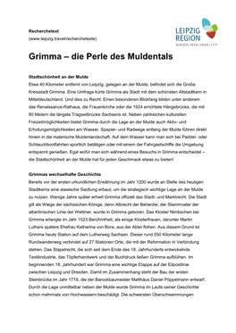 Grimma – Die Perle Des Muldentals