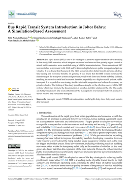 Bus Rapid Transit System Introduction in Johor Bahru: a Simulation-Based Assessment