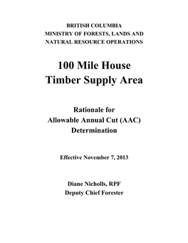 100 Mile House Timber Supply Area