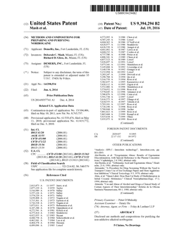 (12) United States Patent (10) Patent No.: US 9,394,294 B2 Mash Et Al