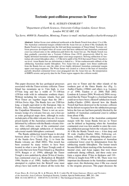 Tectonic Post-Collision Processes in Timor