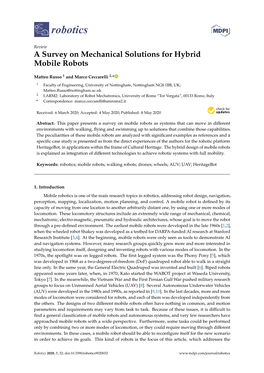 A Survey on Mechanical Solutions for Hybrid Mobile Robots