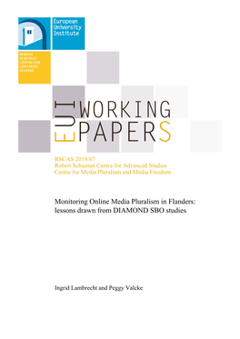 RSCAS 2019/67 Monitoring Online Media Pluralism in Flanders