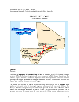 DIARIO DI VIAGGIO a Cura Di Chiara Brambilla
