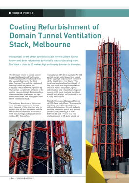 Coating Refurbishment of Domain Tunnel Ventilation Stack, Melbourne