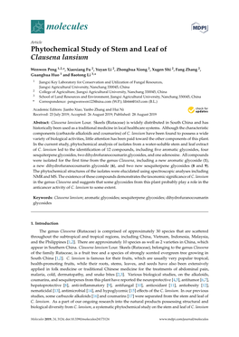 Phytochemical Study of Stem and Leaf of Clausena Lansium