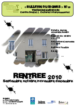 RENTREE 2010 Septembre,,, Octobre Novembre Decembre