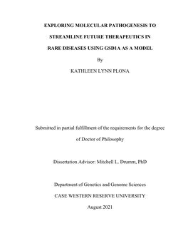 Exploring Molecular Pathogenesis To