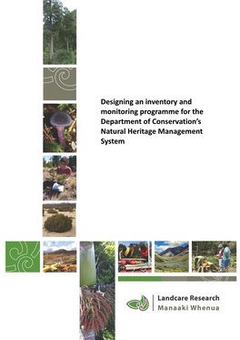 Designing an Inventory and Monitoring Programme for the Department of Conservation’S Natural Heritage Management System