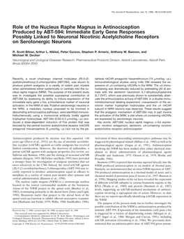 Role of the Nucleus Raphe Magnus in Antinociception Produced by ABT-594