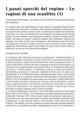 I Panni Sporchi Del Regime – Le Ragioni Di Una Sconfitta (1)