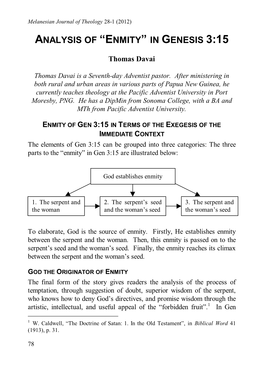 Analysis of 'Enmity' in Genesis 3:15