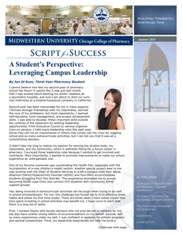 A Student's Perspective: Leveraging Campus Leadership