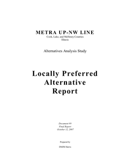 Locally Preferred Alternative Report