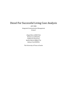 Diesel for Successful Living Case Analysis