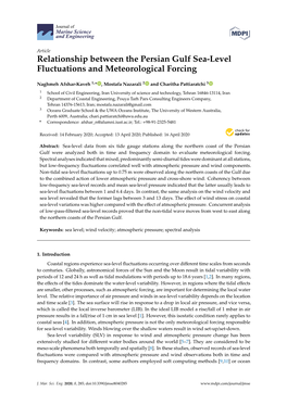 Relationship Between the Persian Gulf Sea-Level Fluctuations and Meteorological Forcing