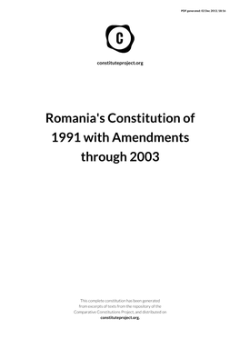 Constitution of Romania