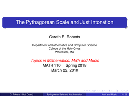 The Pythagorean Scale and Just Intonation