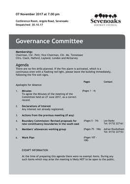 (Public Pack)Agenda Document for Governance Committee, 07/11