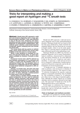 Tricks for Interpreting and Making a Good Report on Hydrogen and 13C Breath Tests