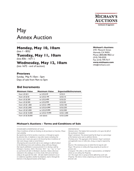 May Annex Auction