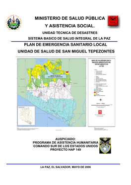 Plan De Emergencia Sanitario Local Unidad De Salud De San Miguel Tepezontes