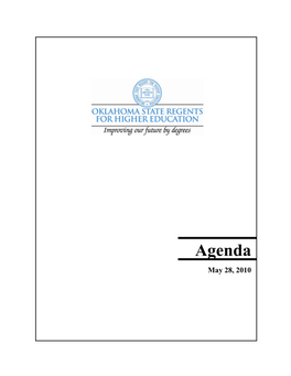 Agenda May 28, 2010