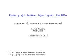 Quantifying Offensive Player Types in the NBA with Non-Negative Matrix