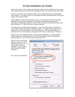 IE Tab Installation for Firefox