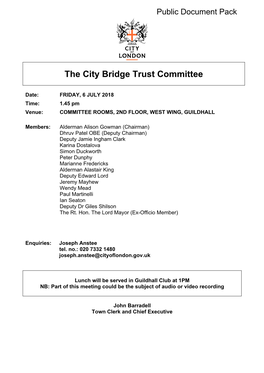 (Public Pack)Agenda Document for the City Bridge Trust Committee, 06/07/2018 13:45