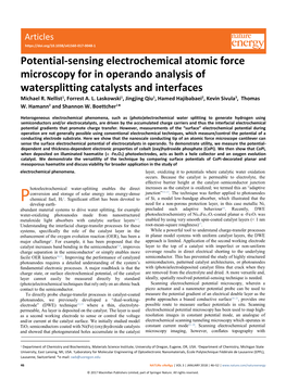 Potential-Sensing Electrochemical Atomic Force Microscopy for in Operando Analysis of Watersplitting Catalysts and Interfaces Michael R